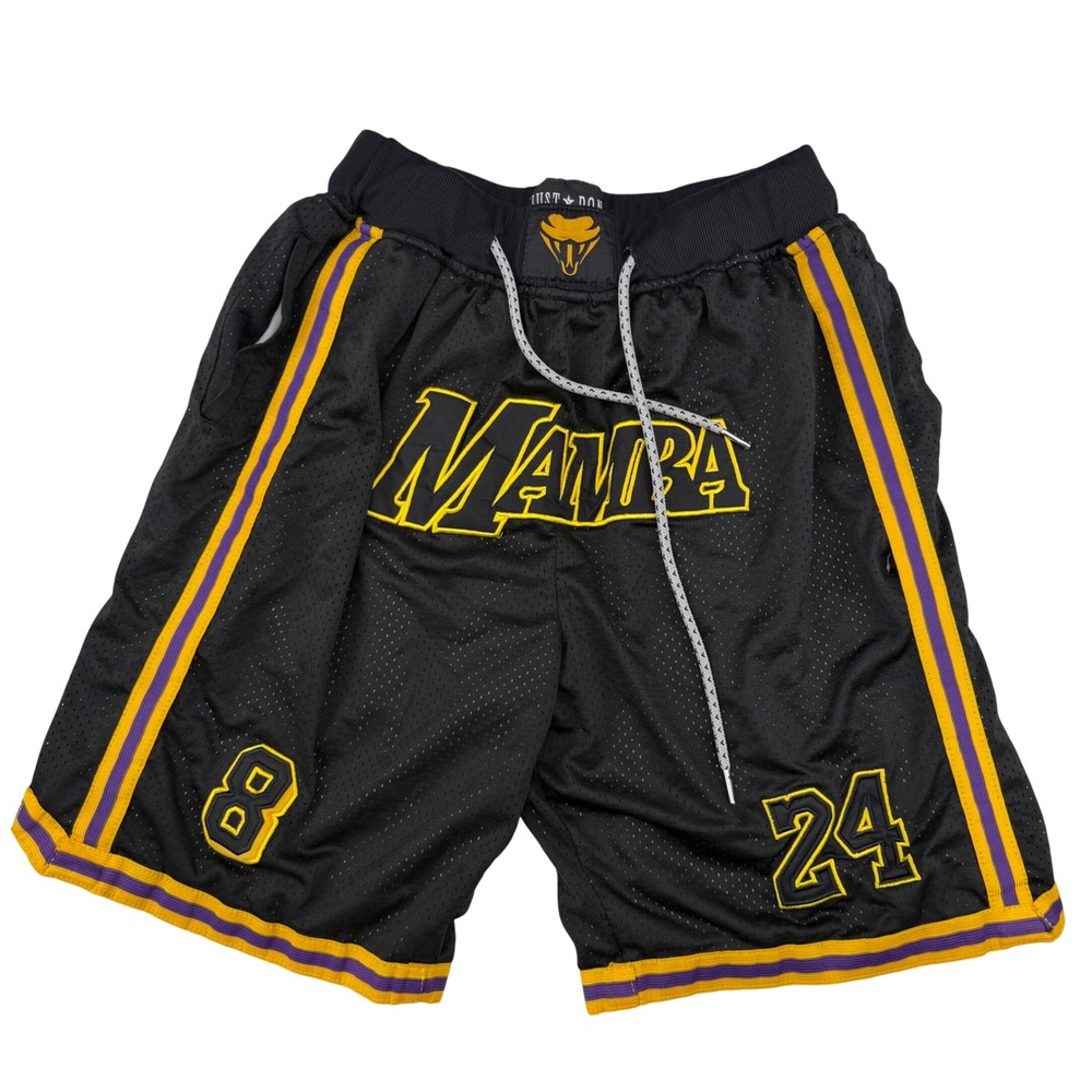 Just Don Mamba Basketball Shorts Mens 2XL Black Lakers 8 24 Streetwear Kobe